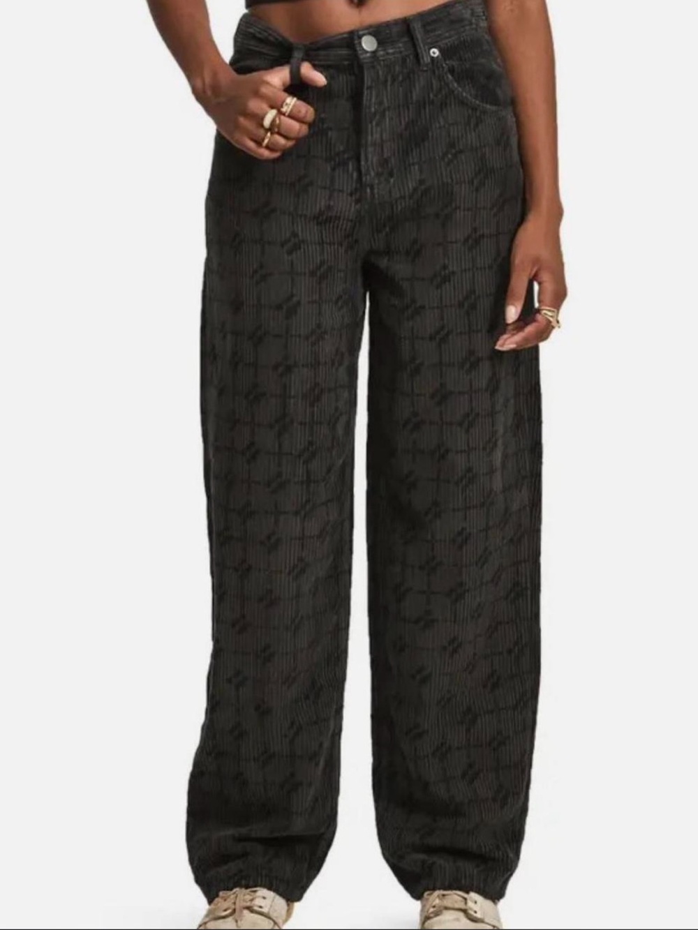 iets frans Urban Outfitters Corduroy Monogram Wide Leg Pants 27